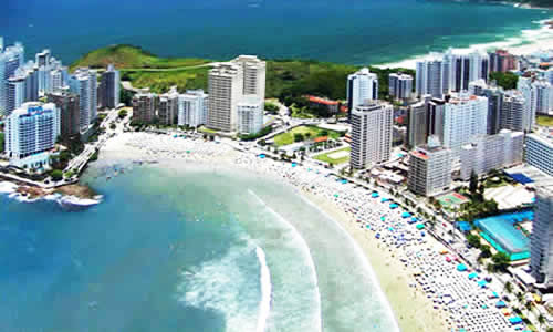 Visão Aérea da Praia das Astúrias - Guarujá