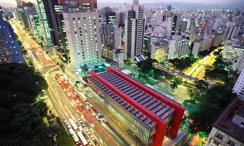 Visão Aérea da Av. Paulista / MASP em São Paulo